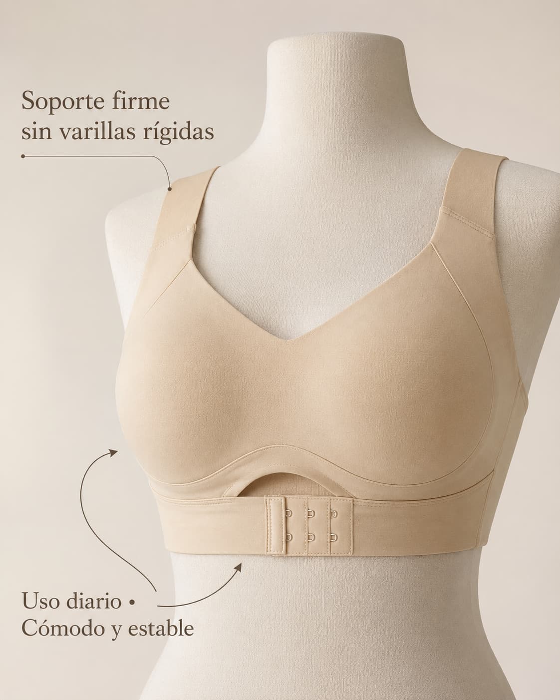 Comparativa frontal y posterior del brasier para explicar el efecto Segunda Espalda